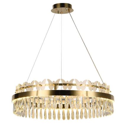 LED з регулюванням яскравості кришталева люстра підвісна LED/80W/230V 3000-6500K золотий + пульт дистанційного керування