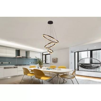 Світлодіодна підвісна люстра з регулюванням яскравості LED/85W/230V 3000-6500K + пульт дистанційного керування