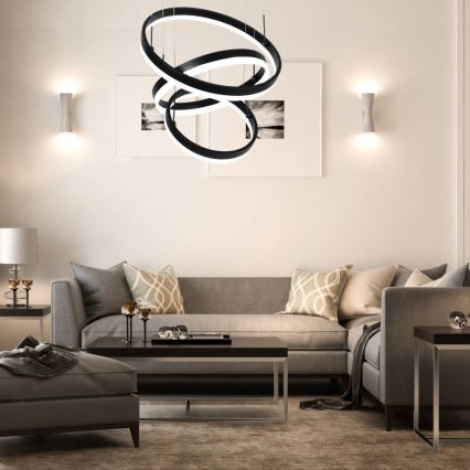 Світлодіодна підвісна люстра з регулюванням яскравості LED/86W/230V 3000K чорний