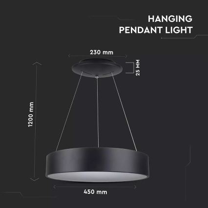Світлодіодна підвісна люстра з регульованою яскравістю 1xLED/20W/230V