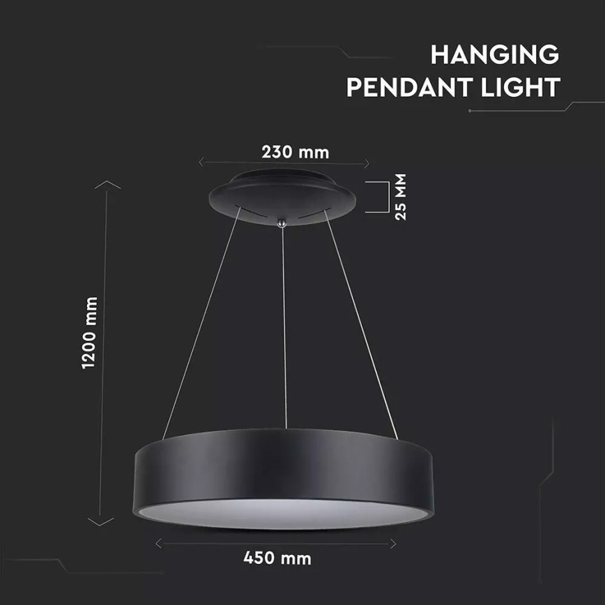 Світлодіодна підвісна люстра з регульованою яскравістю 1xLED/20W/230V
