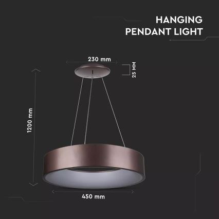 Світлодіодна підвісна люстра з регульованою яскравістю 1xLED/20W/230V