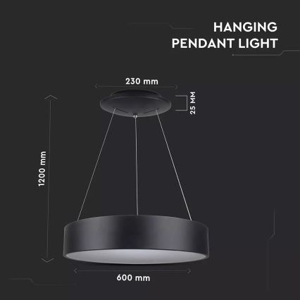 Світлодіодна підвісна люстра з регульованою яскравістю 1xLED/30W/230V