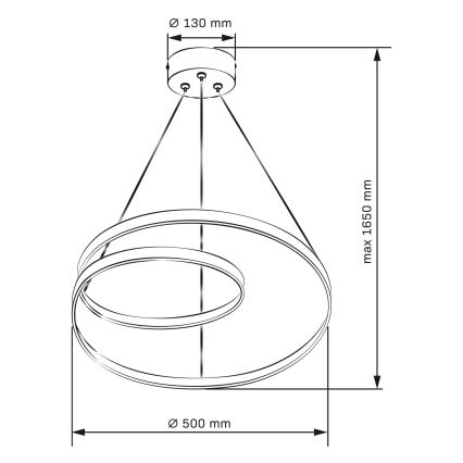 Світлодіодна підвісна люстра ZEFIRA LED/40W/230V 4000K діаметр 50 см глянцевий хром