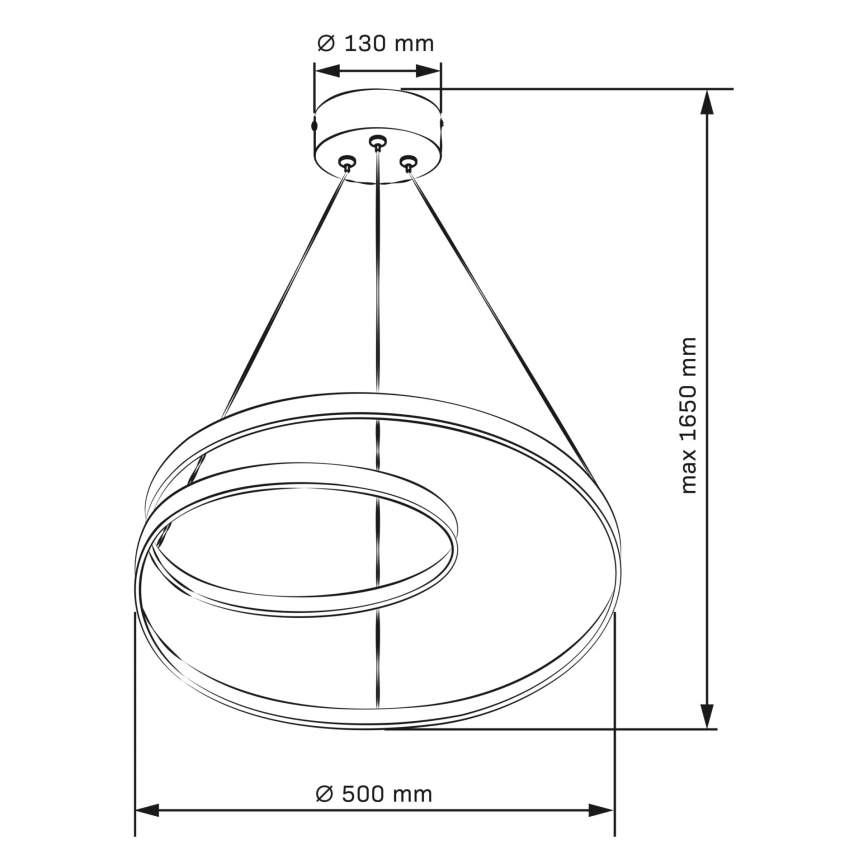 Світлодіодна підвісна люстра ZEFIRA LED/40W/230V 4000K діаметр 50 см глянцевий хром