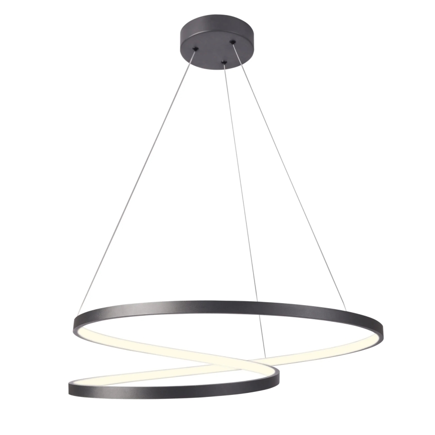 Світлодіодна підвісна люстра ZEFIRA LED/52W/230V 4000K діаметр 60 см антрацит