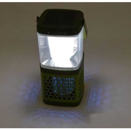 Світлодіодна портативна акумуляторна лампа з пасткою для комах LED/3W/1800 mAh зелений