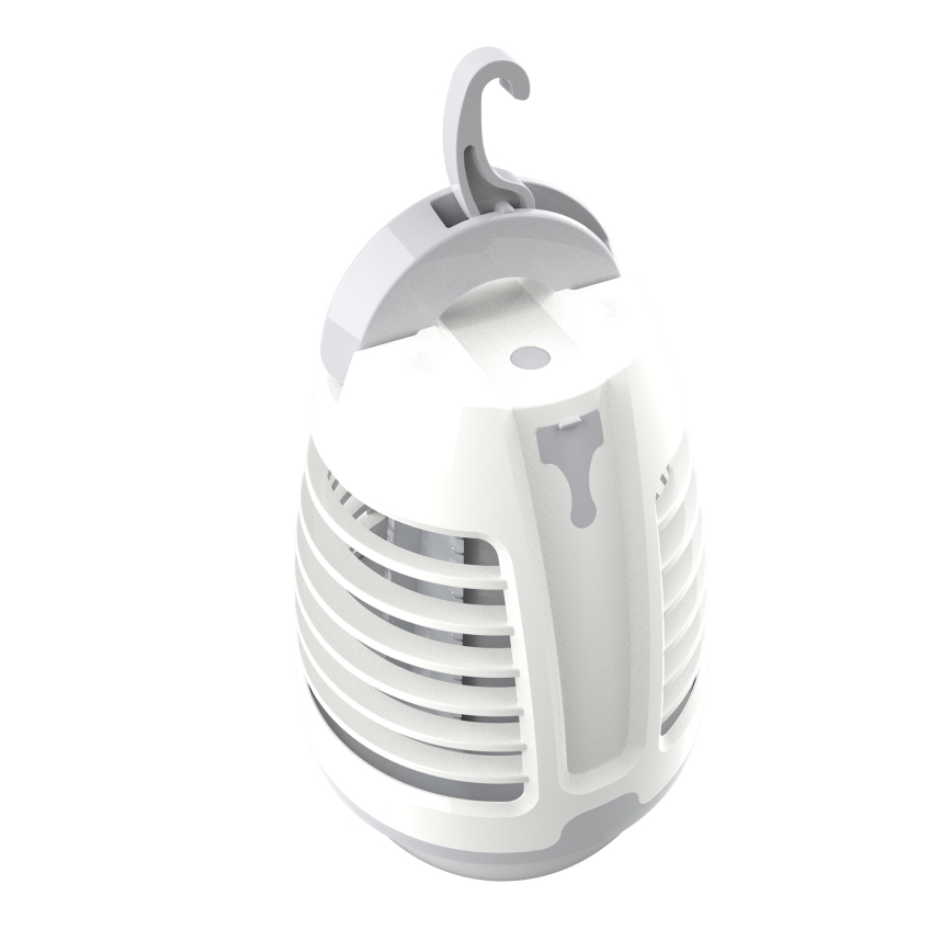 Світлодіодна портативна акумуляторна лампа з пасткою для комах LED/5W/1800 mAh IPX4 білий/сірий