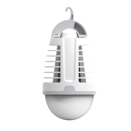 Світлодіодна портативна акумуляторна лампа з пасткою для комах LED/5W/1800 mAh IPX4 білий/сірий