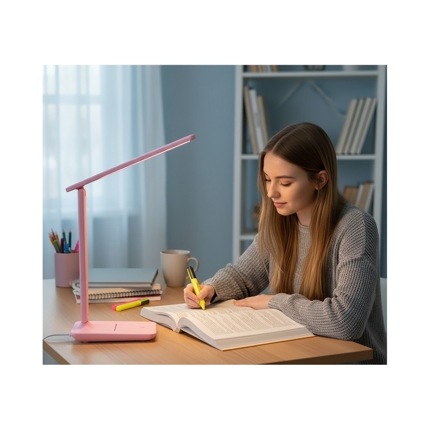 Світлодіодна регульована настільна лампа NOBLITE N LED/7W/230V 3000/4000/6500K рожева