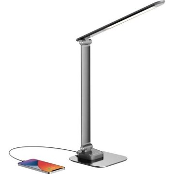 Світлодіодна регульована настільна лампа з USB LED/7,5 Вт/230 В 3000K/4000K/5500K антрацит