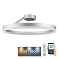 Світлодіодна регульована накладна люстра LED/40W/230V 3000-6500K матовий хром + дистанційне керування