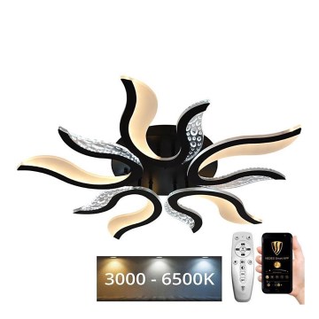 Світлодіодна регульована накладна люстра LED/65W/230V 3000-6500K чорна + пульт дистанційного керування