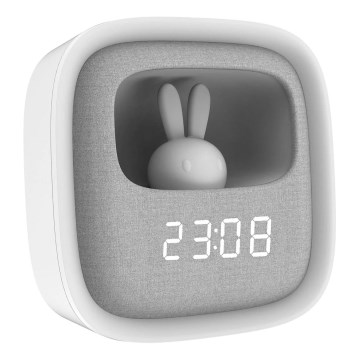 Світлодіодна регульована нічна лампа з будильником BUNNY LED/1,2W/5V 3000K