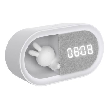 Світлодіодна регульована нічна лампа з будильником BUNNY LED/1,2W/5V 3000K