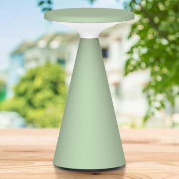 Світлодіодна регульована сенсорна зовнішня настільна лампа PAROS LED/1,8W/5V USB 1800 mAh IP44 зелена