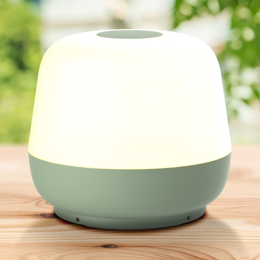 Світлодіодна регульована сенсорна зовнішня настільна лампа SAMBA LED/1,2W/5V USB 1200 mAh IP44 зелена