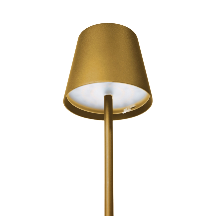 LED регульована зовнішня акумуляторна настільна лампа LED/4W/4000 mAh 3000/4000/5500K IP44 золота