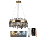 Світлодіодна регульована кришталева люстра на тросі LED/80W/230V 3000-6500K + дистанційне керування