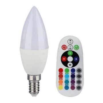 Світлодіодна RGB-лампа E14, з регулюванням яскравості, 3,5W/230V, 6400K + пульт дистанційного керування