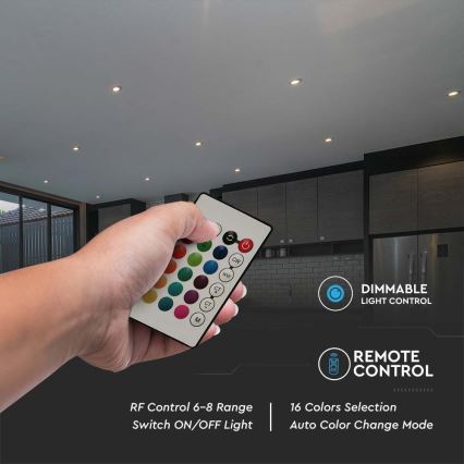 Світлодіодна RGB лампочка з регулюванням яскравості P45 E14/4,8W/230V 3000K + дистанційне керування