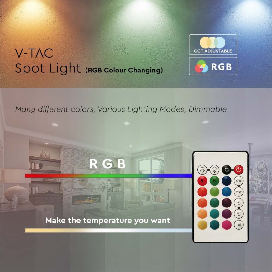 Світлодіодна RGB лампочка з регулюванням яскравості P45 E14/4,8W/230V 3000K + дистанційне керування