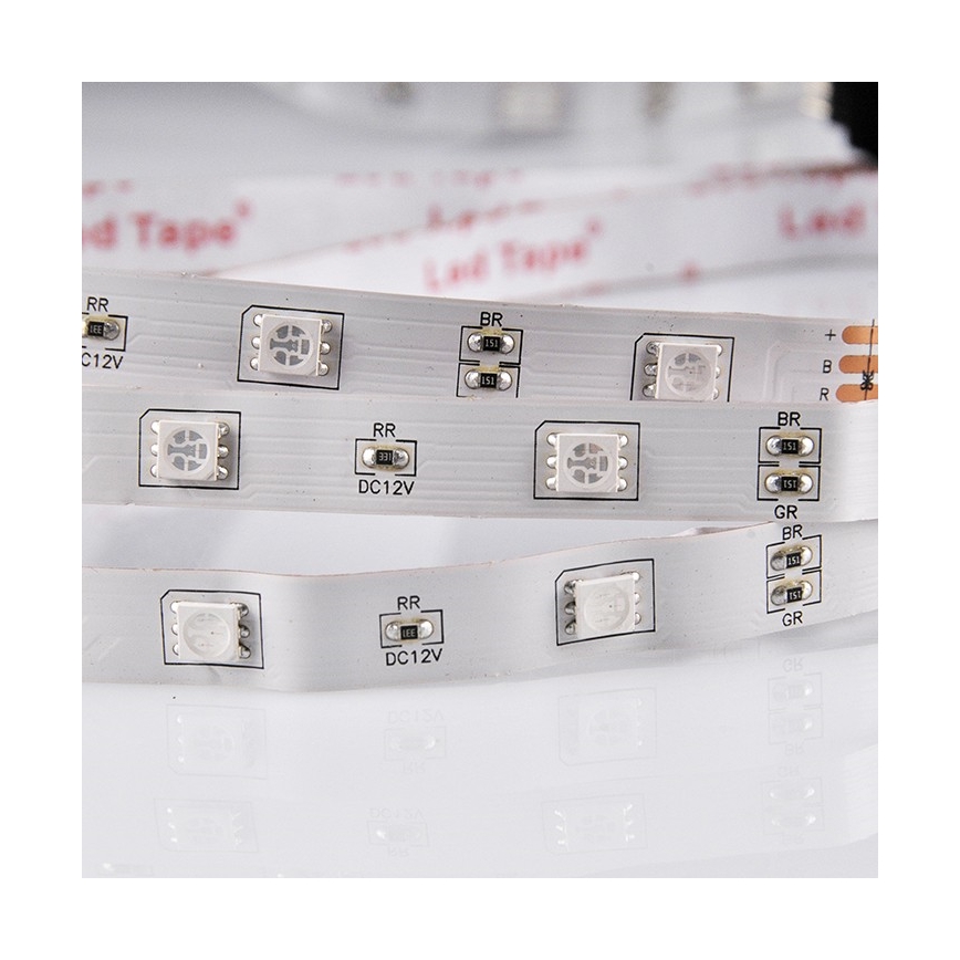 Світлодіодна RGB стрічка з регулюванням яскравості 5м LED/18W/12V IP20 + пульт дистанційного керування