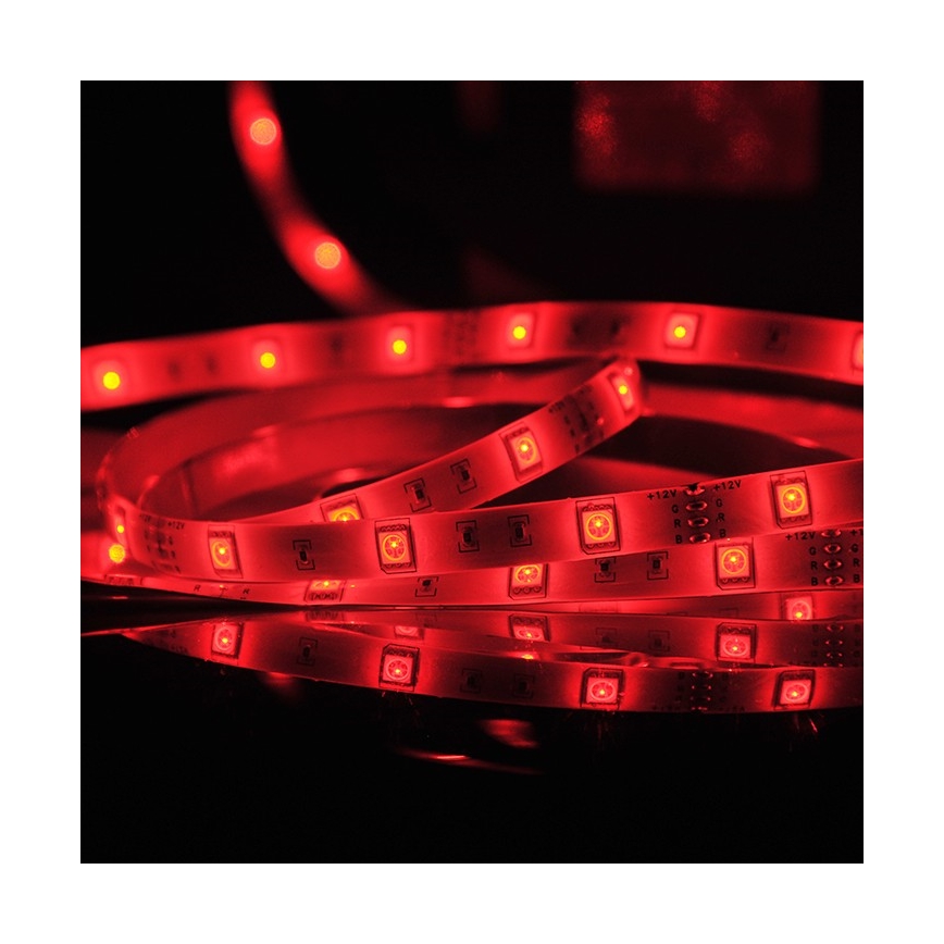 Світлодіодна RGB стрічка з регулюванням яскравості 5м LED/18W/12V IP20 + пульт дистанційного керування