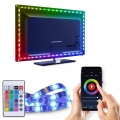 Світлодіодна RGB стрічка з регулюванням яскравості для телевізора LED/6W/5V Wi-Fi Tuya + пульт дистанційного керування 0,5 м