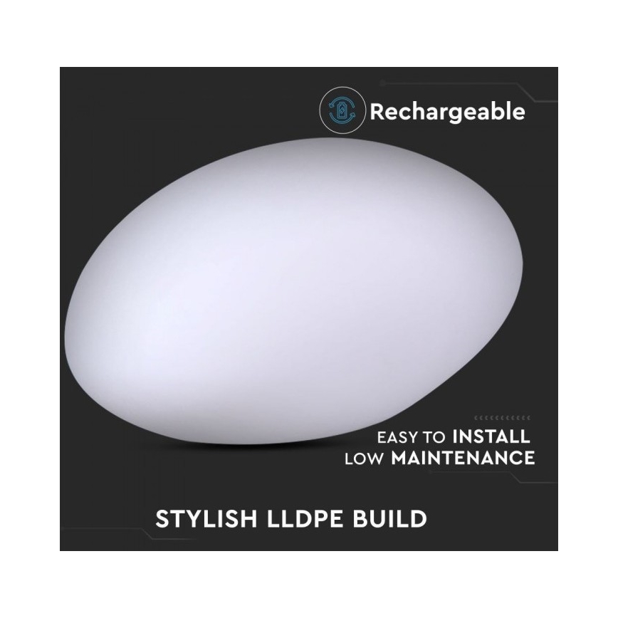 Світлодіодна RGB регульована вулична лампа LED/1W/5V 28 см IP67 1000 мАг + дистанційне керування