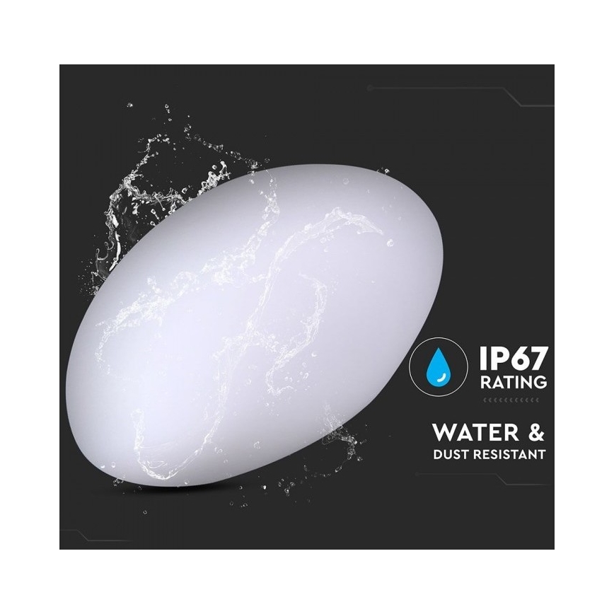 Світлодіодна RGB регульована вулична лампа LED/1W/5V 28 см IP67 1000 мАг + дистанційне керування