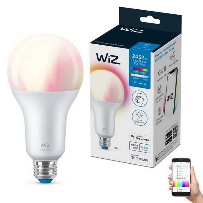 Світлодіодна RGBW димована лампа A80 E27/18,5W/230V 2200-6500K CRI 90 Wi-Fi - WiZ