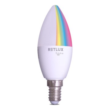 Світлодіодна RGBW димована лампа C37 E14/4,5W/230V 2700-6500K Wi-Fi Tuya