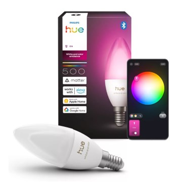 Світлодіодна RGBW лампа з регульованою яскравістю Philips Hue White And Color Ambiance B39 E14/3,7W/230V 1000-20000K