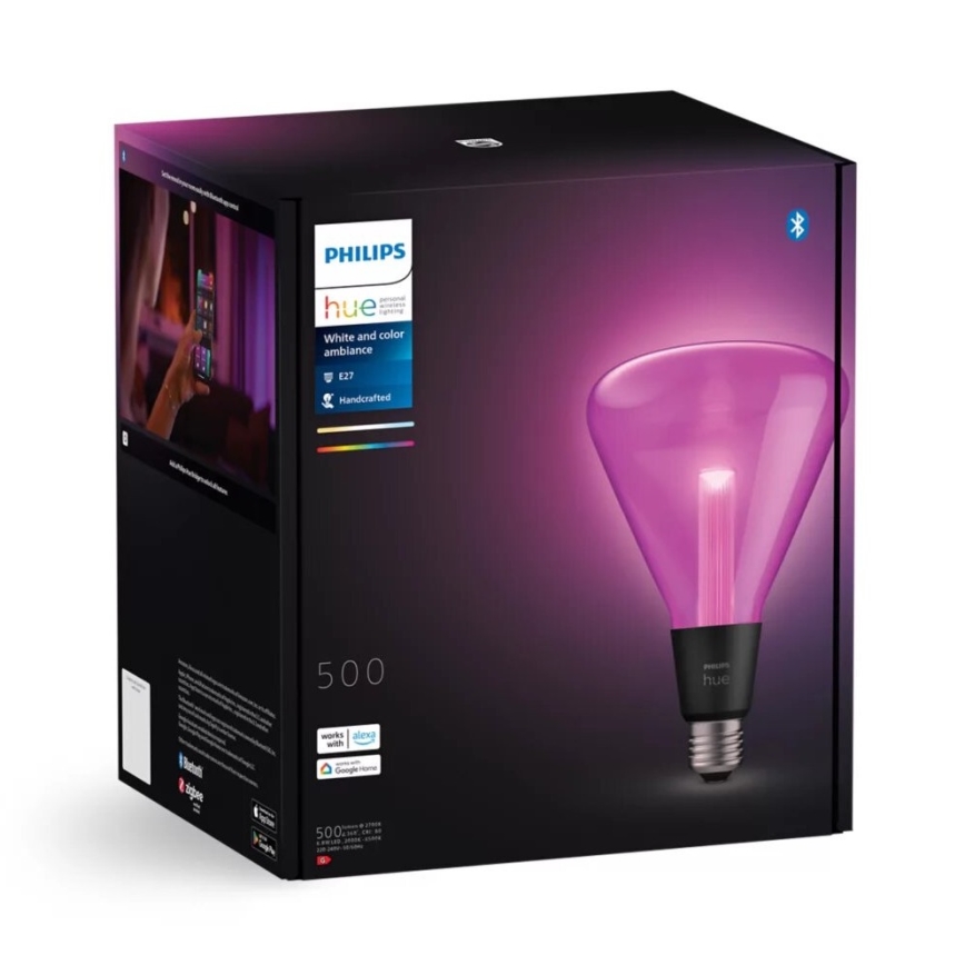Світлодіодна RGBW лампочка з регулюванням яскравості Philips Hue White And Color Ambiance E27/6,8W/230V 2000-6500K