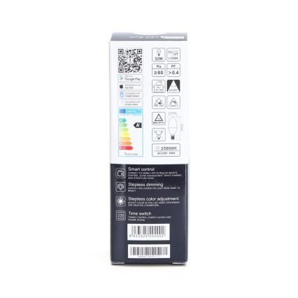 Світлодіодна RGBW лампочка з регулюванням яскравості C37 E14/5W/230V 3000-6500K Wi-Fi - Aigostar