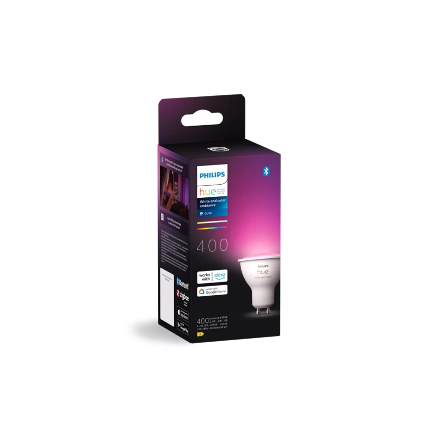Світлодіодна RGBW лампочка з регулюванням яскравості Philips Hue White And Color Ambiance GU10/4,2W/230V 2000-6500K