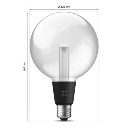 Світлодіодна RGBW лампочка з регулюванням яскравості Philips Hue White And Color Ambiance G125 E27/6,8W/230V 2000-6500K