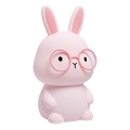 Світлодіодна RGBW регульована дитяча сенсорна лампа FLORKA LED/1W/5V USB 1200 мАг зайчик рожевий