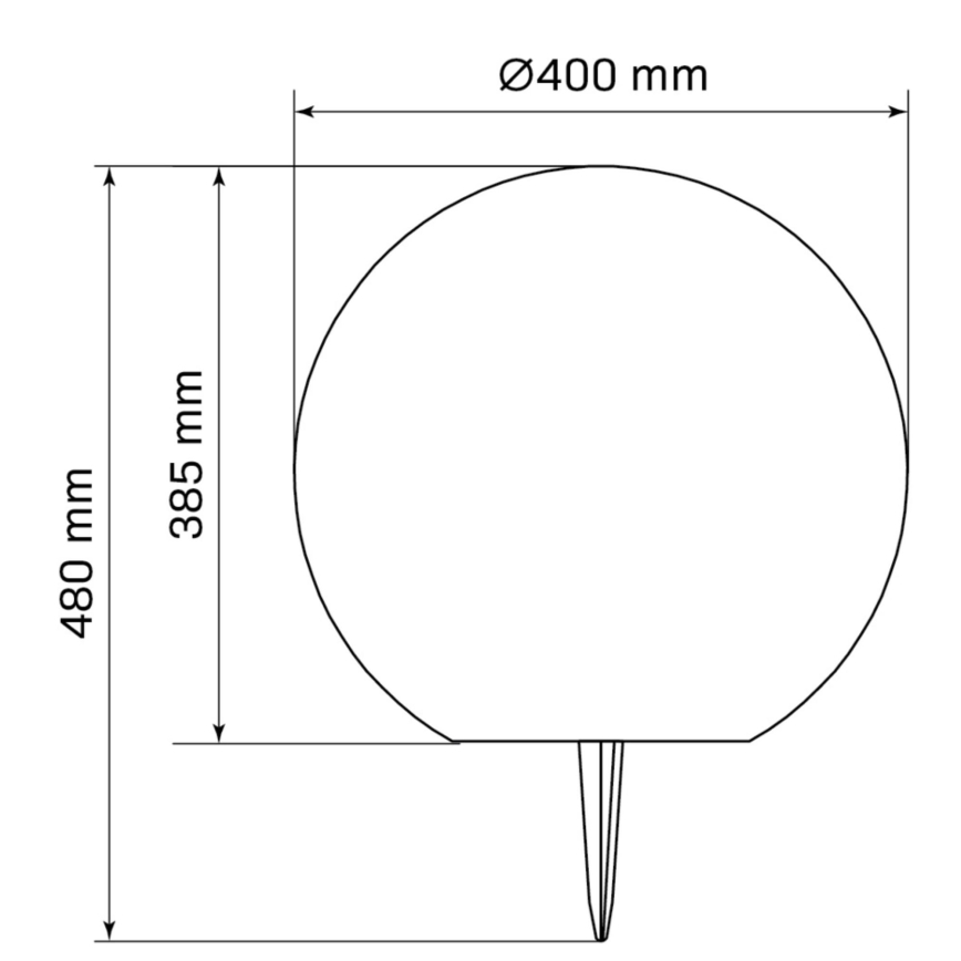 Світлодіодний RGBW сонячний ліхтар BALL LED/3,7В 1500 мАг діаметром 40 см IP65 + дистанційне керування
