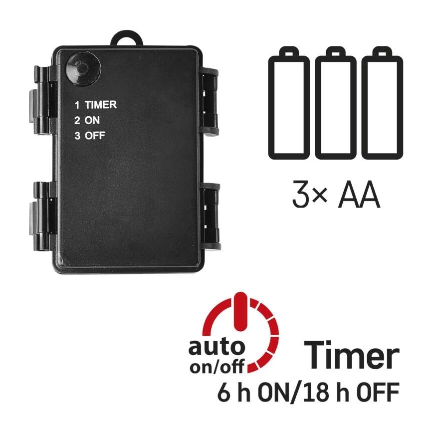 Світлодіодна різдвяна гірлянда вулична 120xLED/3xAA 8,9м IP44 теплий білий