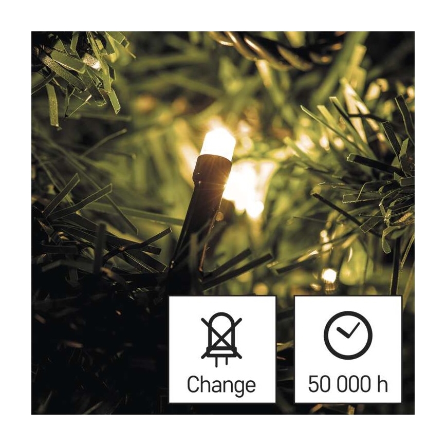 Світлодіодна різдвяна гірлянда вулична 80xLED/3xAA 6,1м IP44 теплий білий