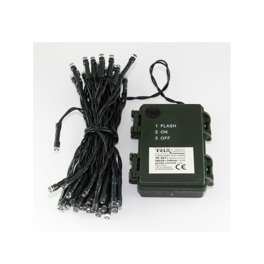 Світлодіодна різдвяна гірлянда вулична 10,8 m 100xLED/3xAA 6500 K IP44