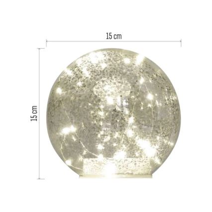 Світлодіодна різдвяна прикраса 20×LED/3×AA — кулі діаметром 15 см