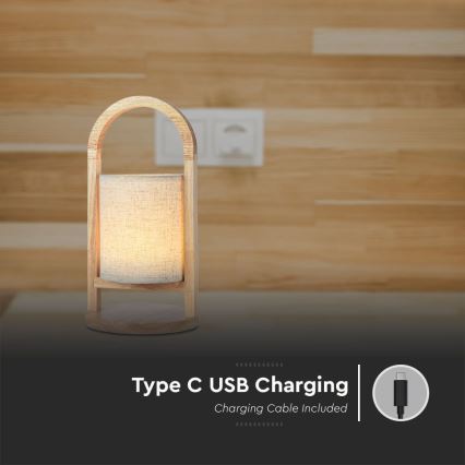 Світлодіодна регульована заряджальна сенсорна настільна лампа LED/1,5W/5V 3000K 1800 mAh бежева