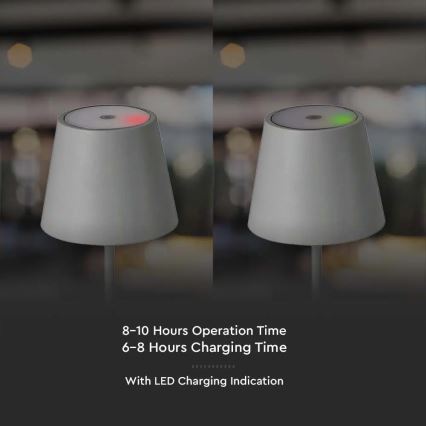 Світлодіодна регульована сенсорна настільна лампа, акумуляторна, LED/3W/5V, 4000 мАг, 3000K, срібляста