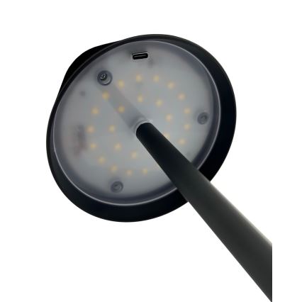 Світлодіодна сенсорна настільна лампа з регулюванням яскравості LED/5W/5V USB 1200 мАг чорна