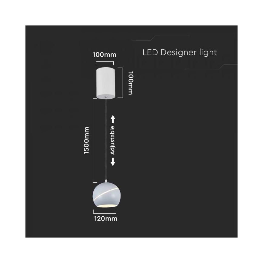 Світлодіодна сенсорна підвісна люстра LED/8,5W/230V 3000K білий
