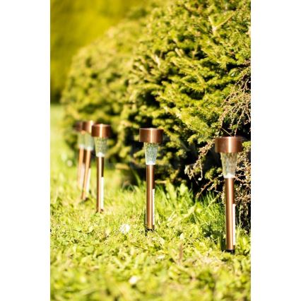 Світлодіодна сонячна лампа LED/2V 40 мАг IP44 мідна