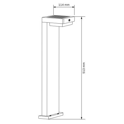Світлодіодна сонячна лампа з датчиком MALI LED/4,5W/3,7V 2000 mAh IP44 чорна